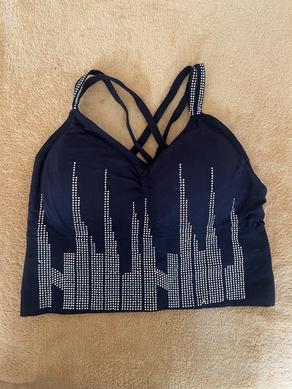 Black Tank Top with Silver Stud Detail - Women